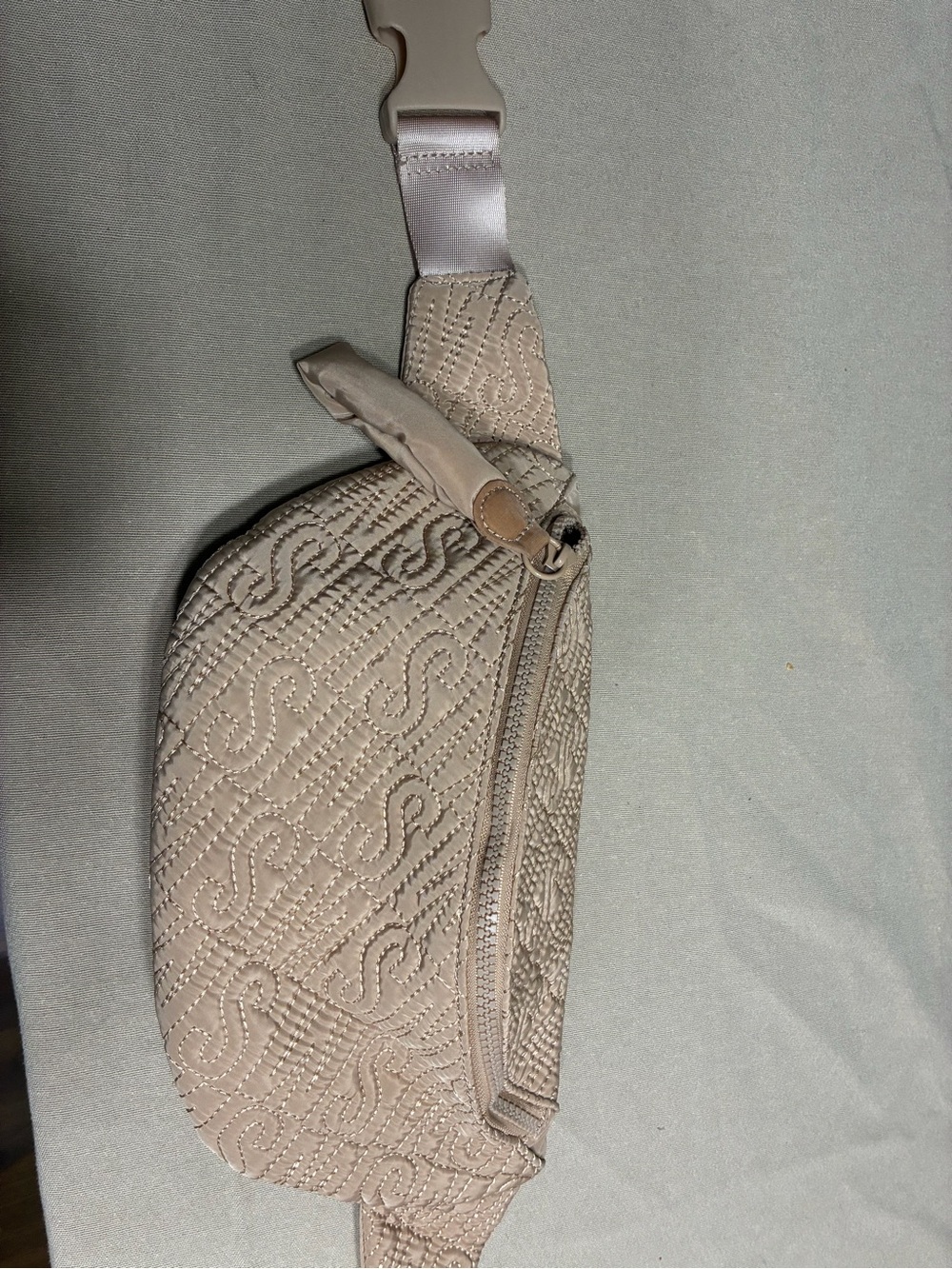 Steve Madden Quilted Taupe Crossbody Belt Bag